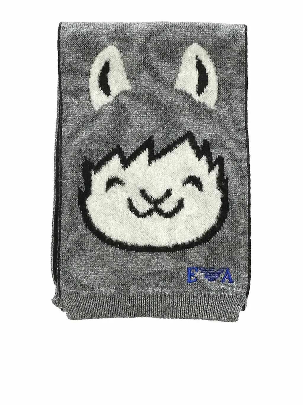 Emporio Armani Kids Logo Embroidered Scarf