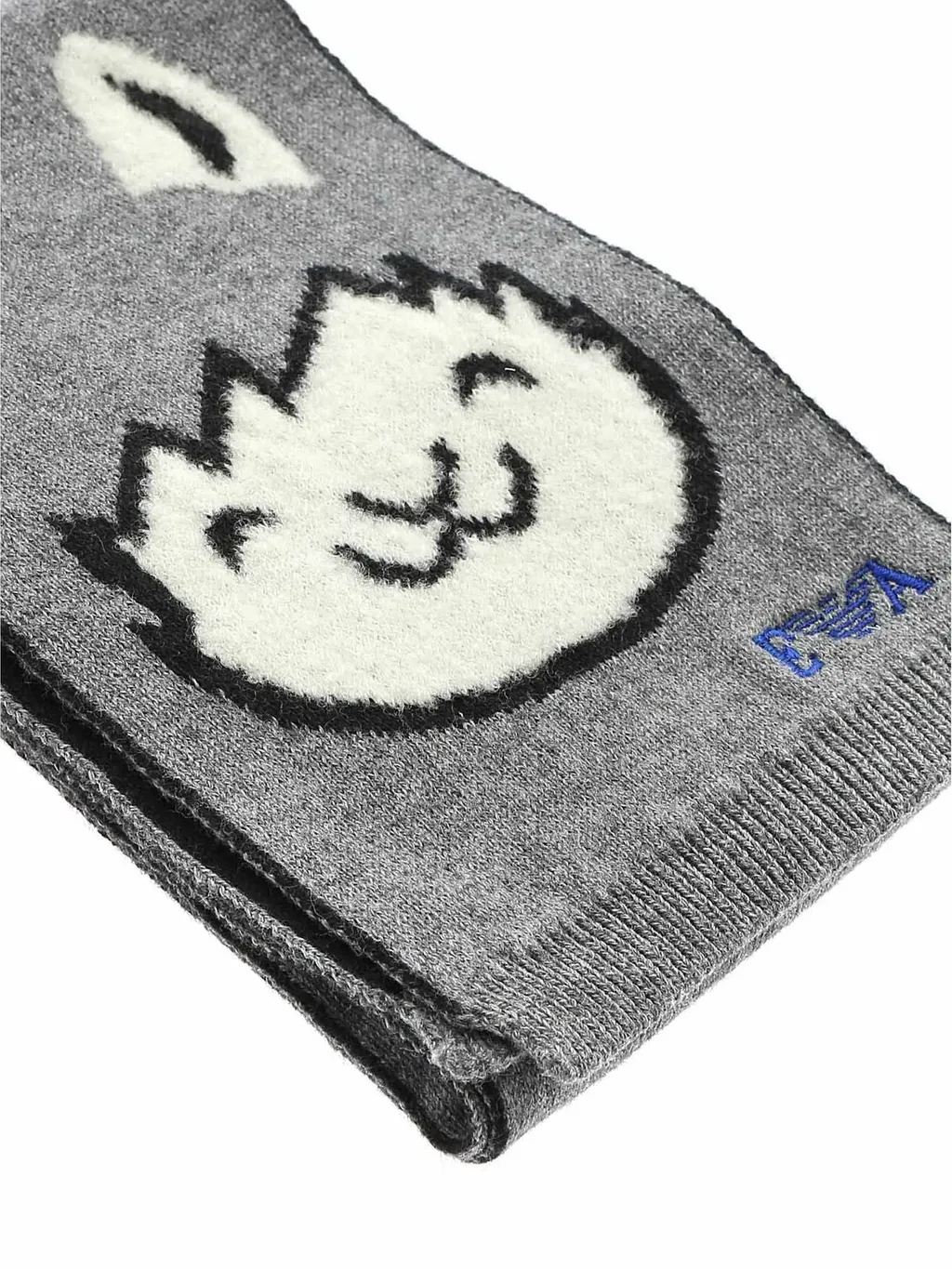 Emporio Armani Kids Logo Embroidered Scarf