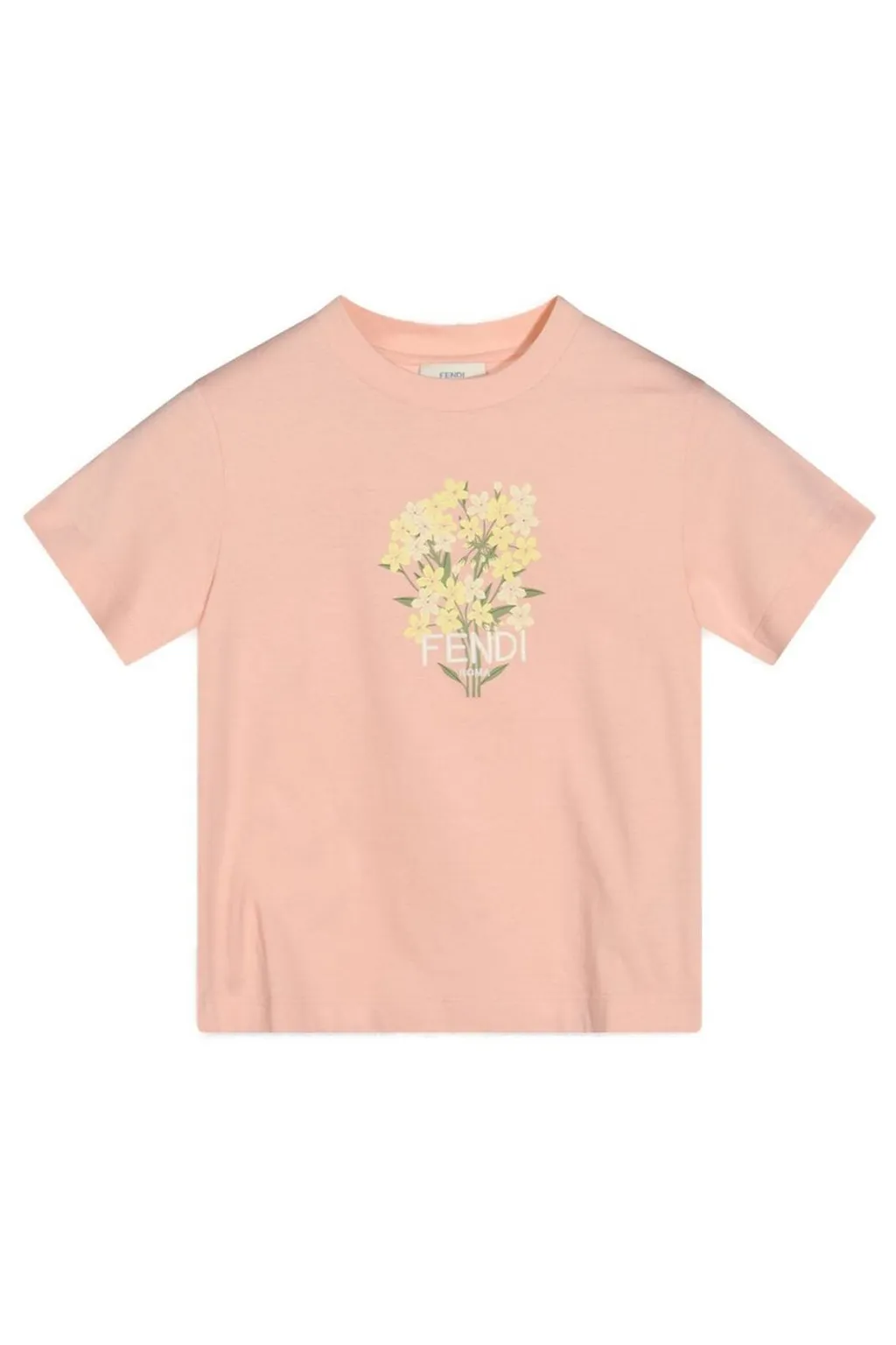 Fendi Kids Logo-Embroidered Floral Printed T-Shirt