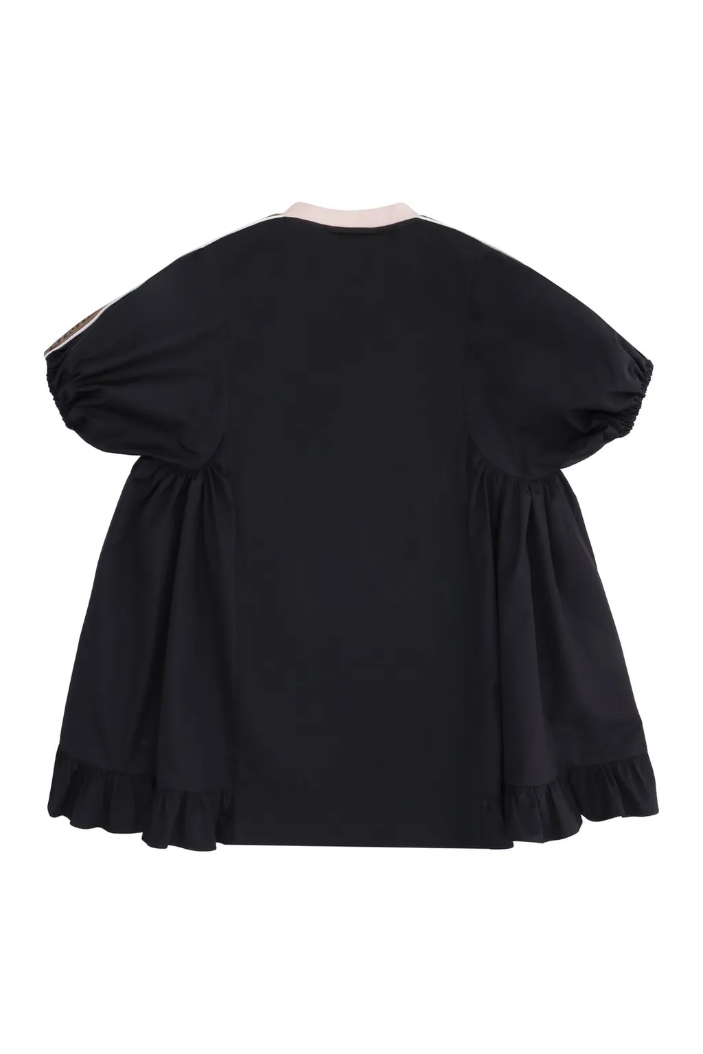 Fendi Kids Logo Printed Ruffled Hem Dress