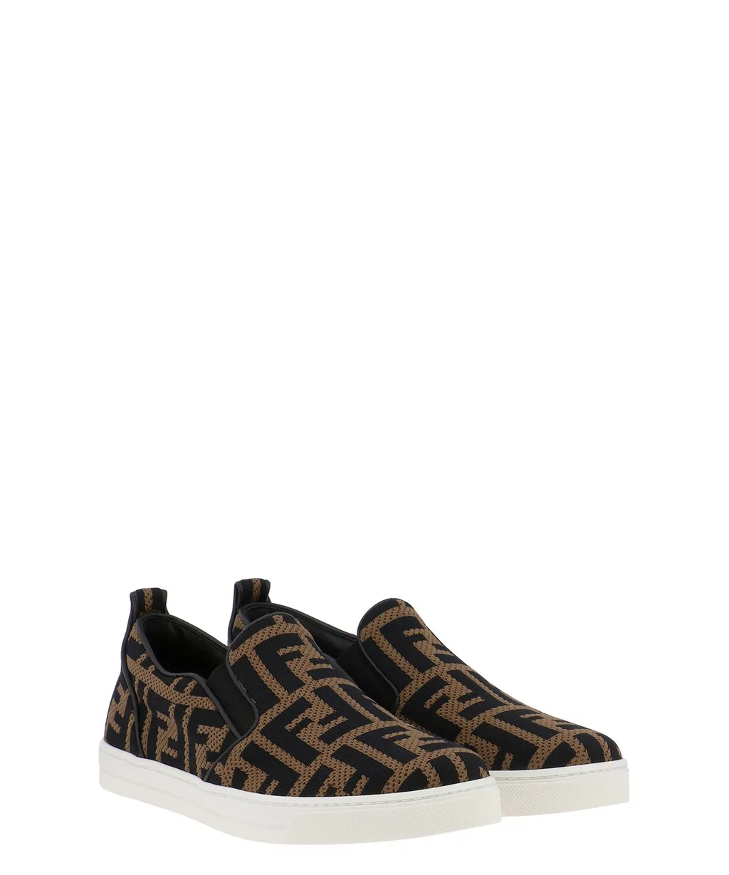 Fendi Kids Ff Motif Slip-On Sneakers