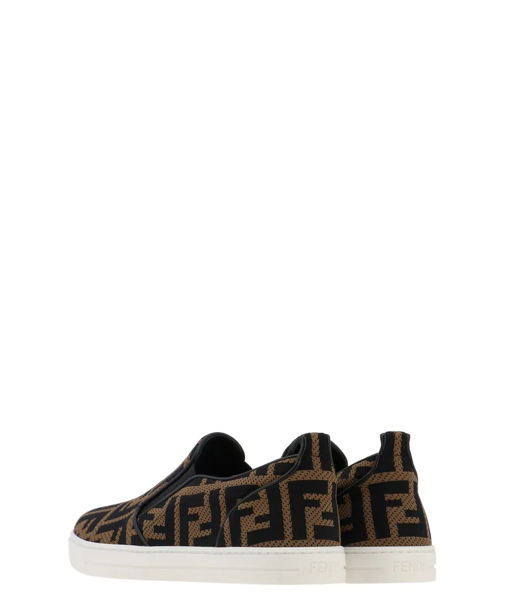 Fendi Kids Ff Motif Slip-On Sneakers