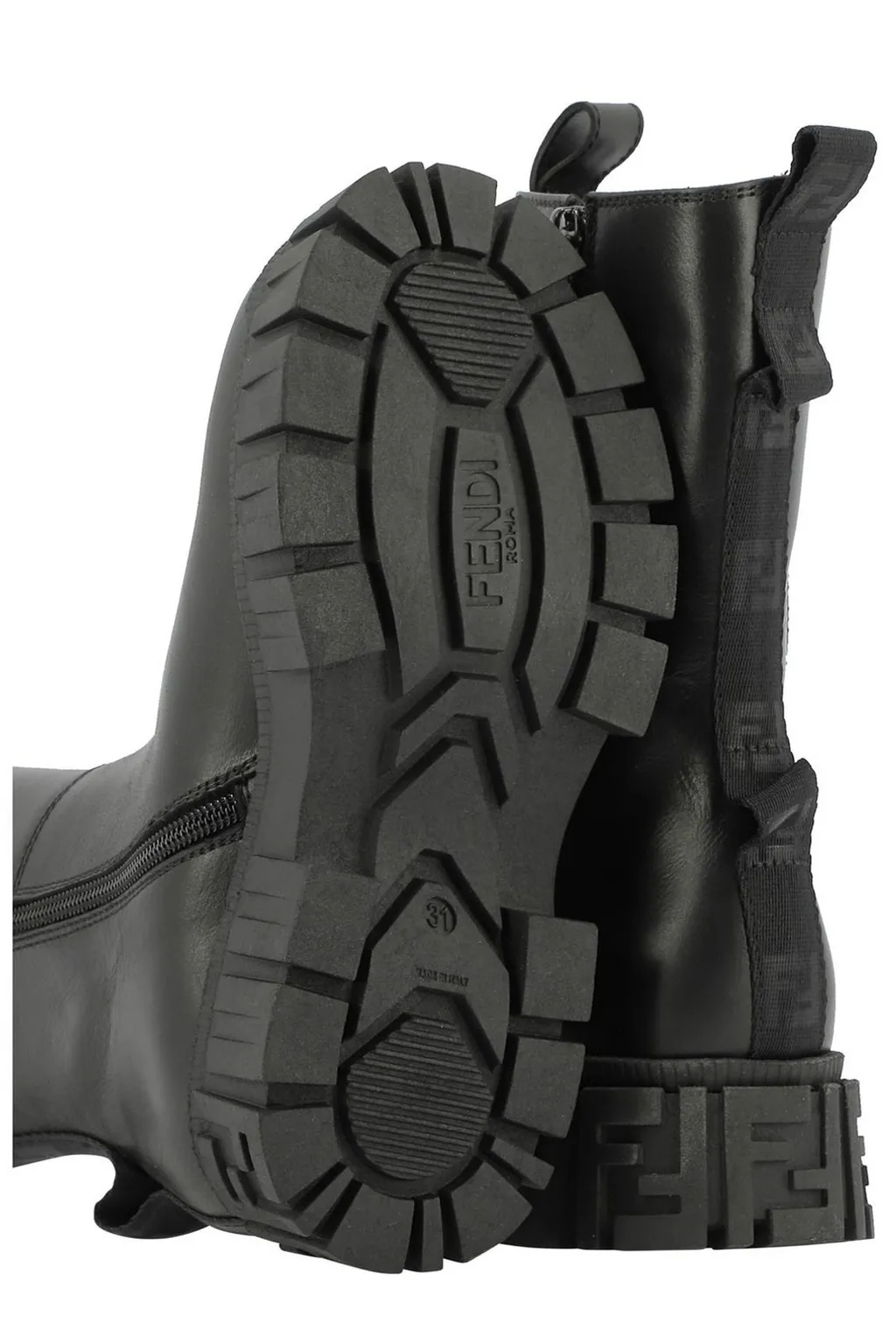 Fendi Kids Logo Detailed Chunky Boots