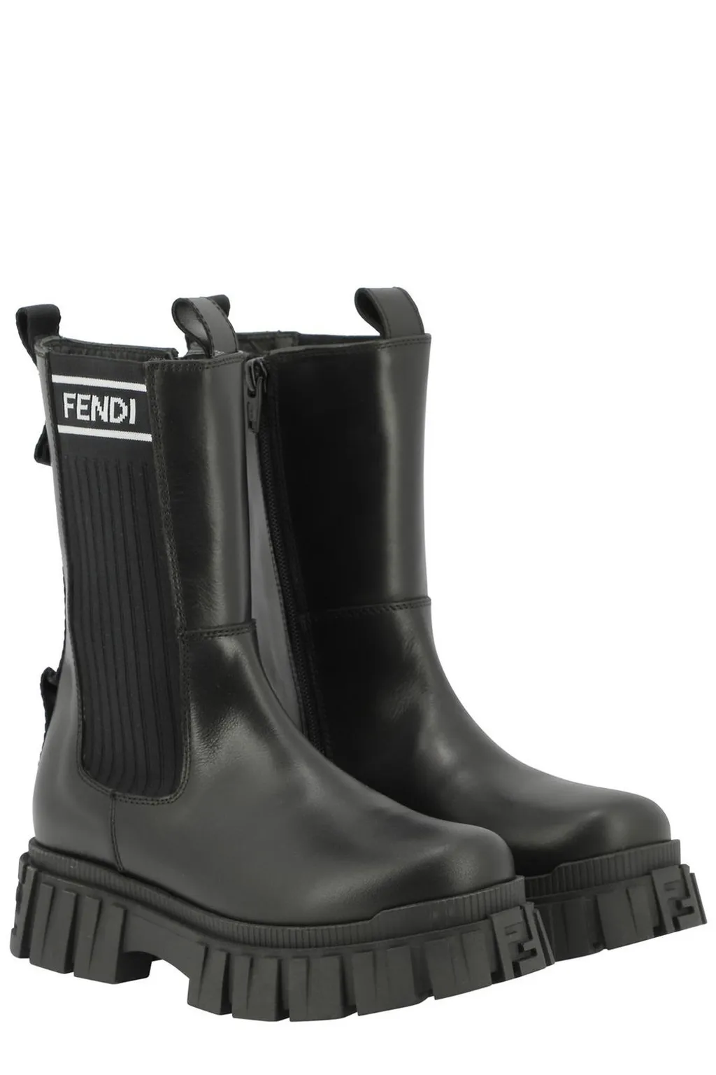 Fendi Kids Logo Detailed Chunky Boots