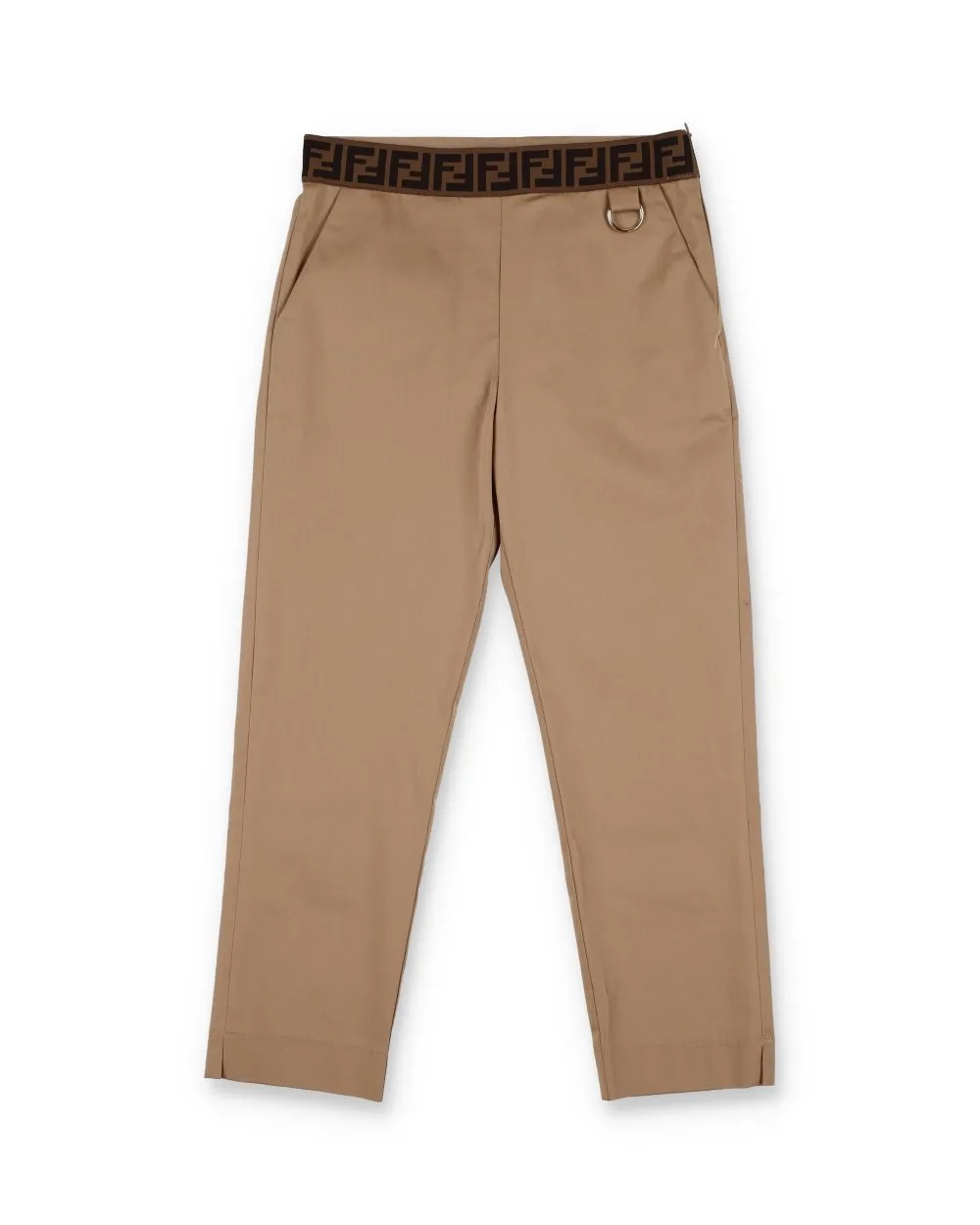 Fendi Kids Logo Waistband Straight Leg Trousers