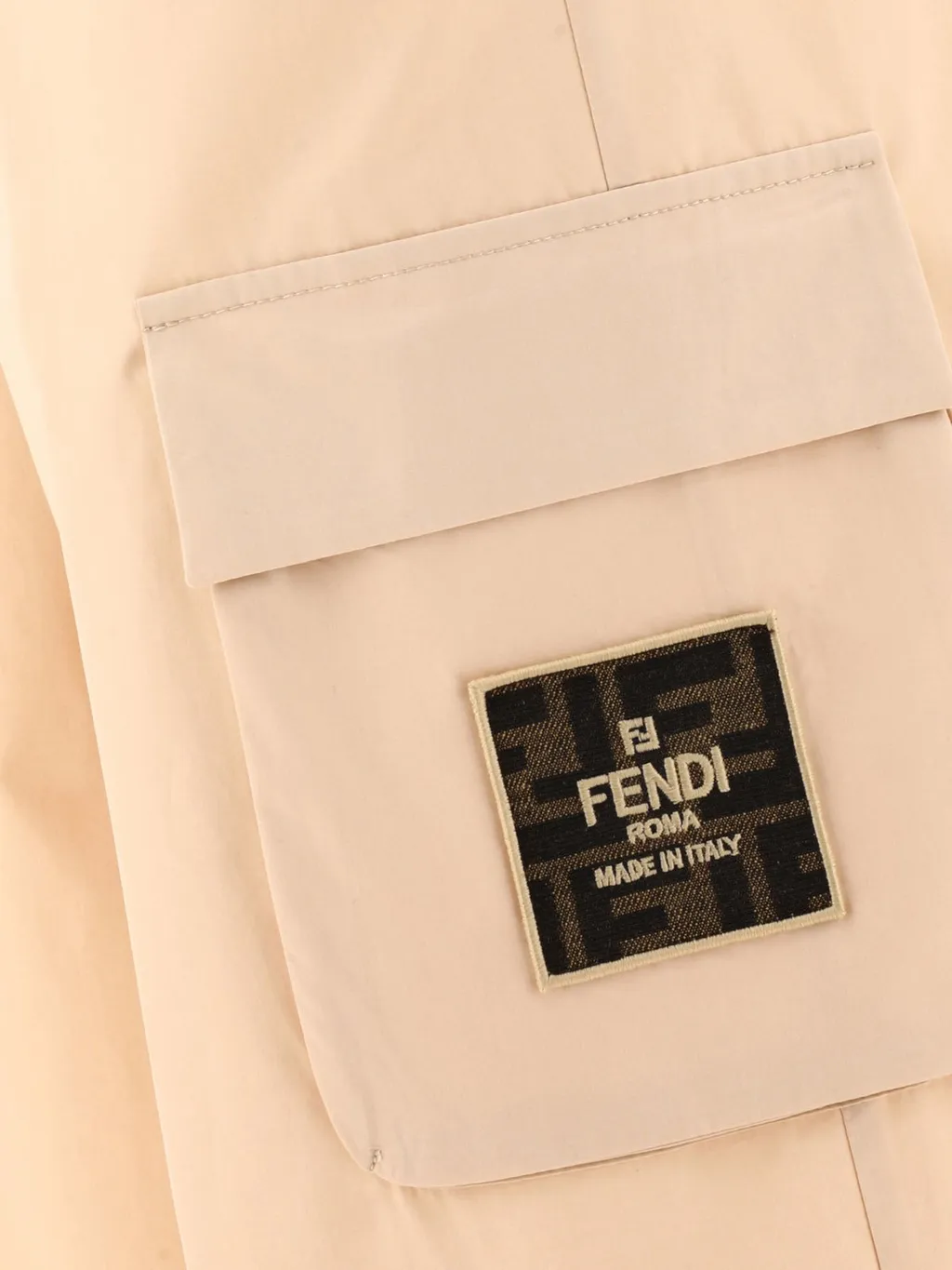 Fendi Kids Logo Patch Wide-Leg Cargo Trousers
