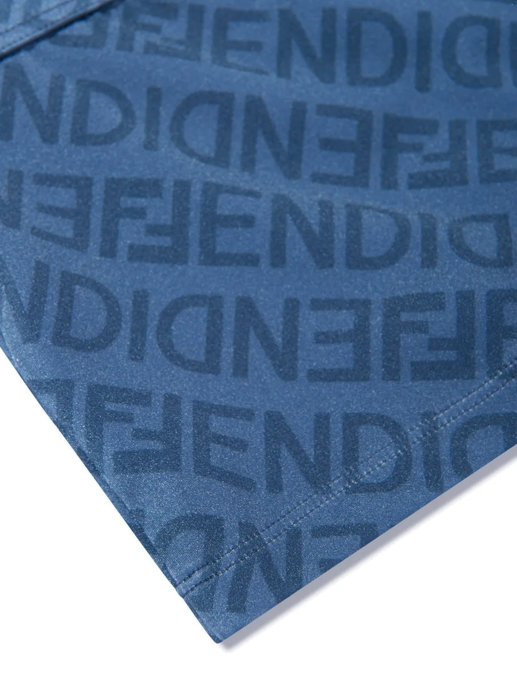 Fendi Kids Ff Logo Printed Swim Shorts