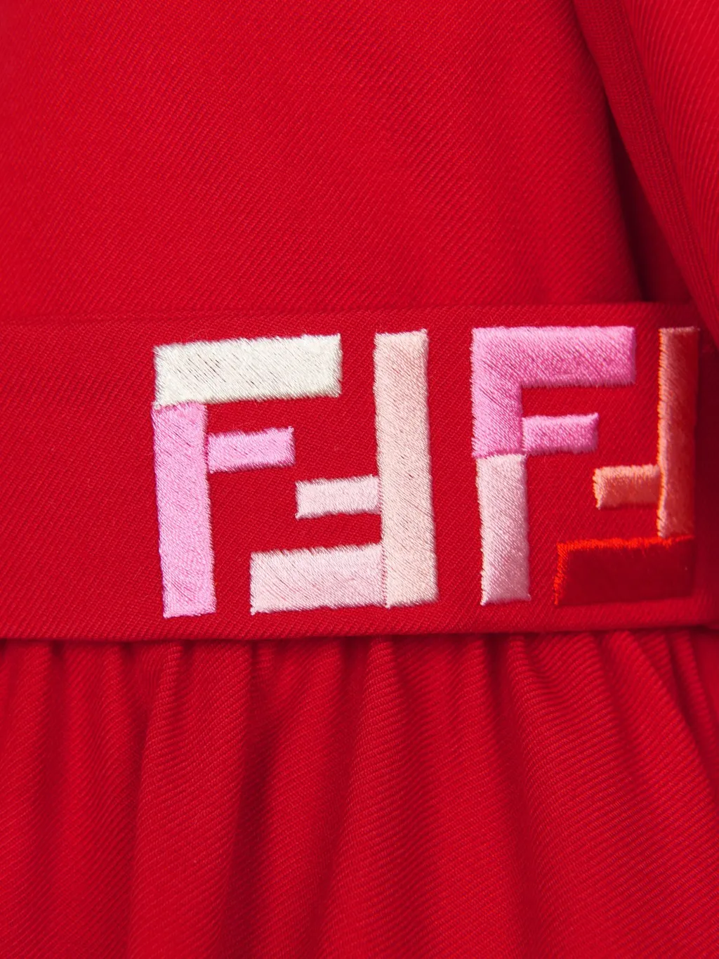 Fendi Kids Long-Sleeved Belted Dress