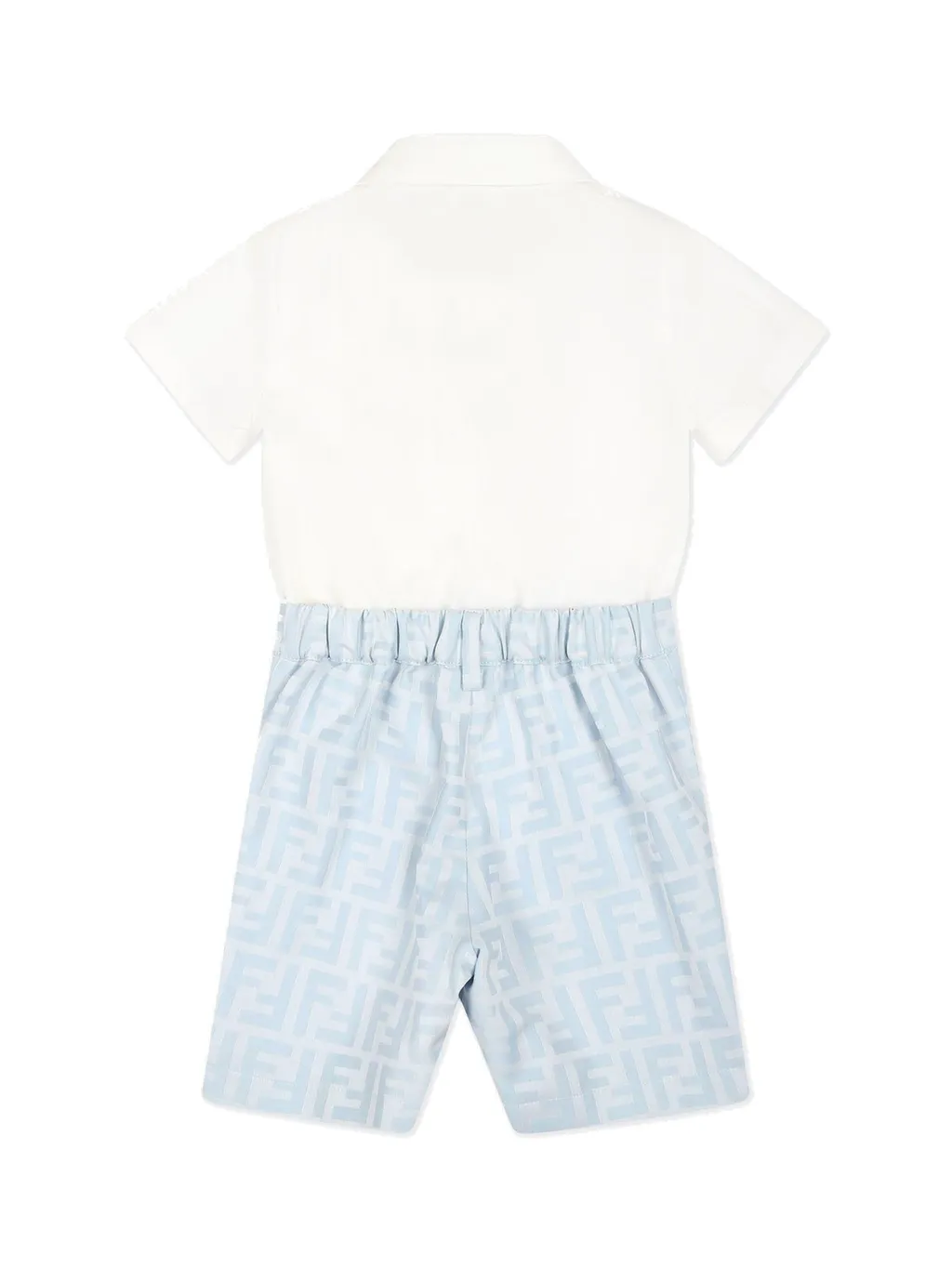 Fendi Kids Ff Jacquard Short-Sleeved Romper