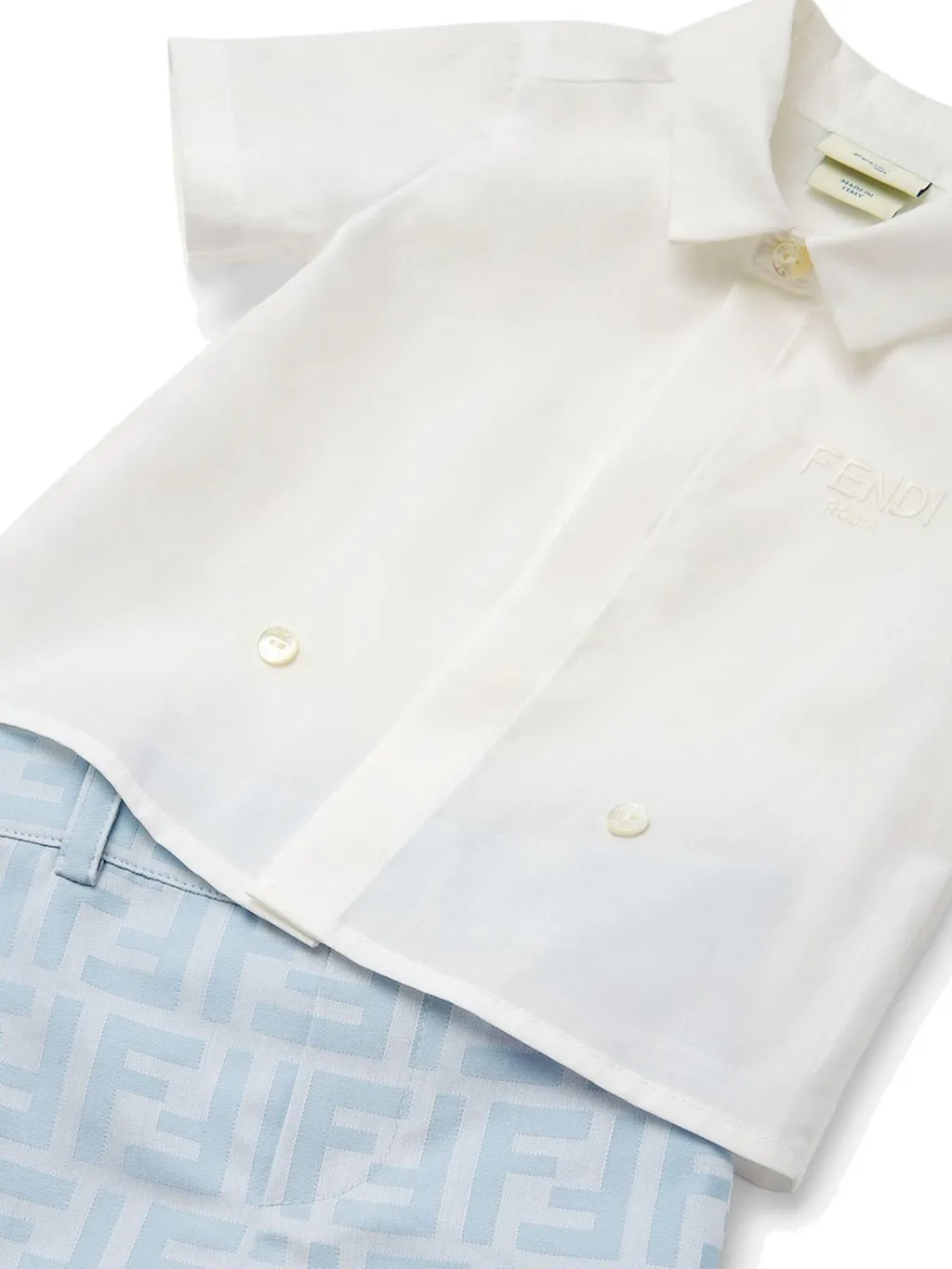 Fendi Kids Ff Jacquard Short-Sleeved Romper
