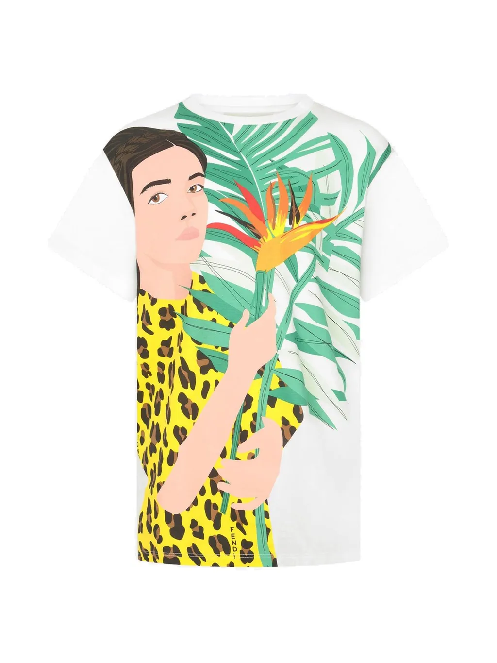 Fendi Kids Pattern-Printed Crewneck T-Shirt