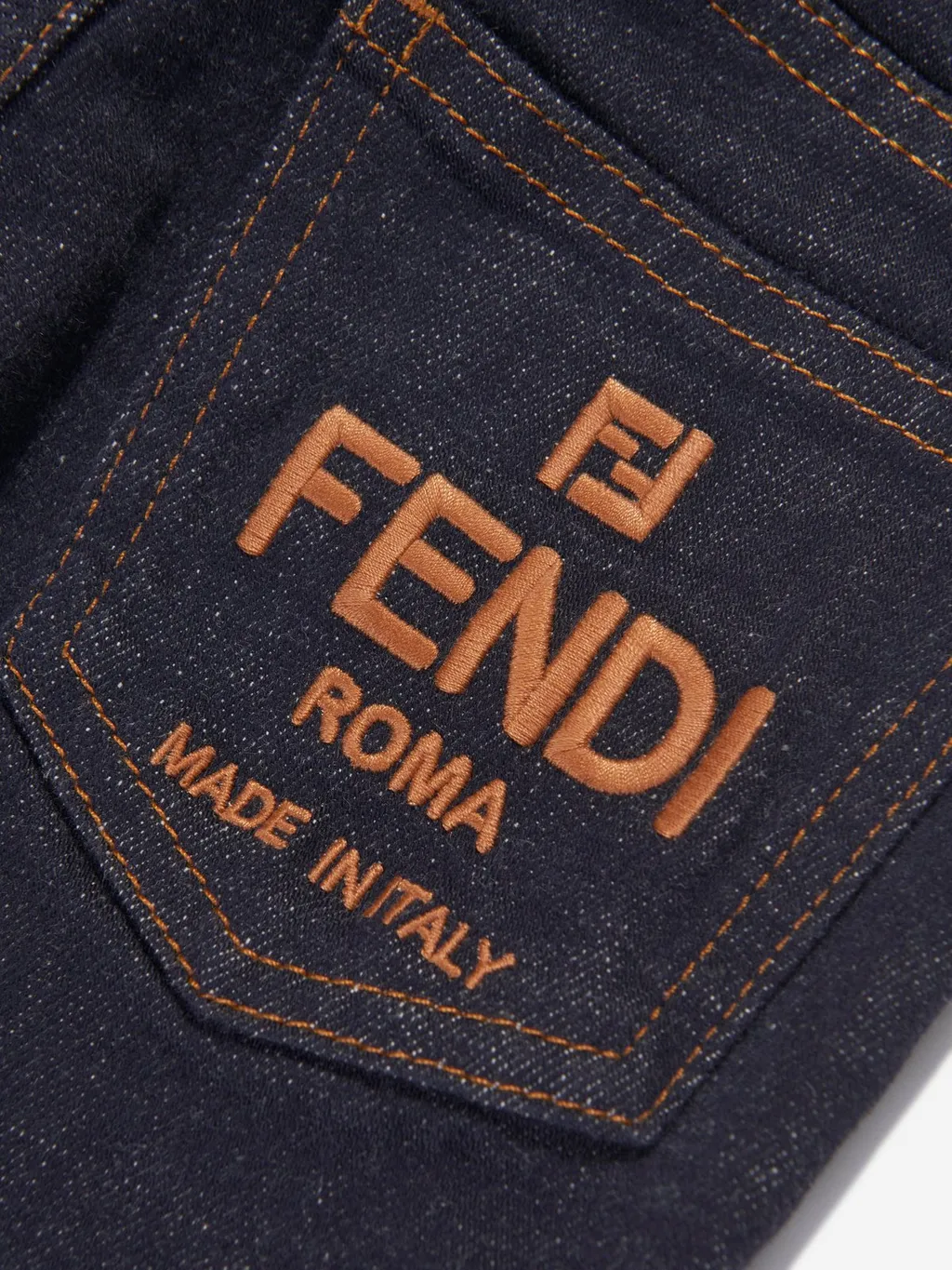 Fendi Kids Logo-Embroidered Denim Jeans