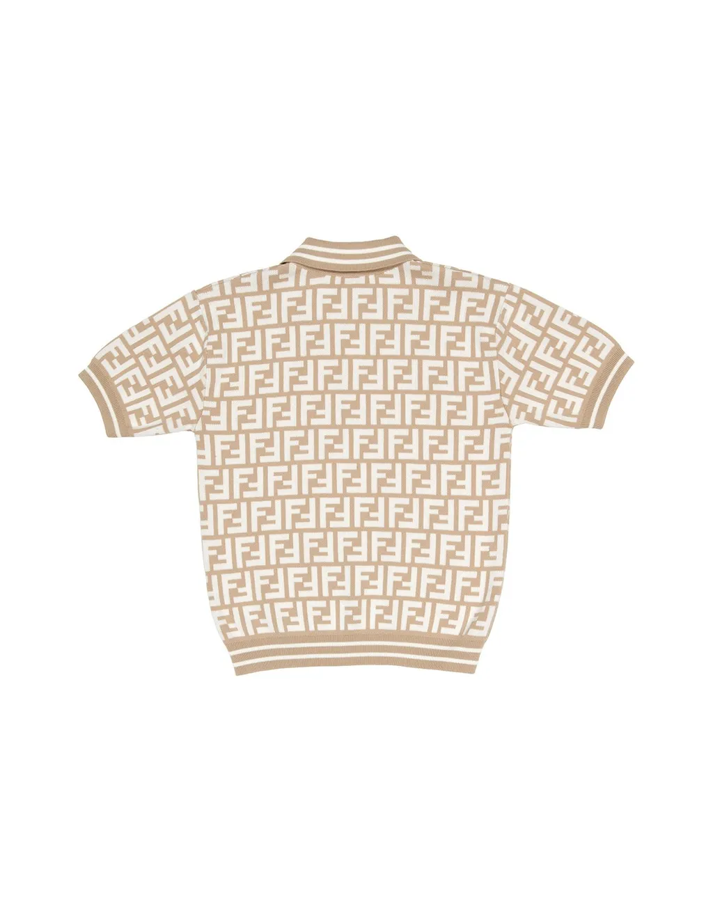 Fendi Kids Ff-Jacquard Short-Sleeved Knitted Polo Shirt