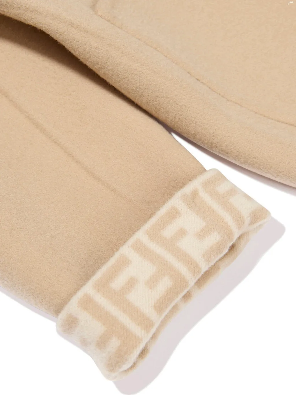 Fendi Kids Logo Printed Button-Up Coat