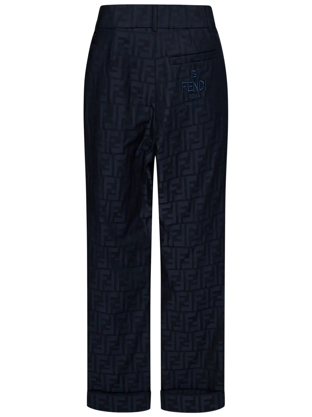 Fendi Kids Logo-Embroidered High-Waist Trousers