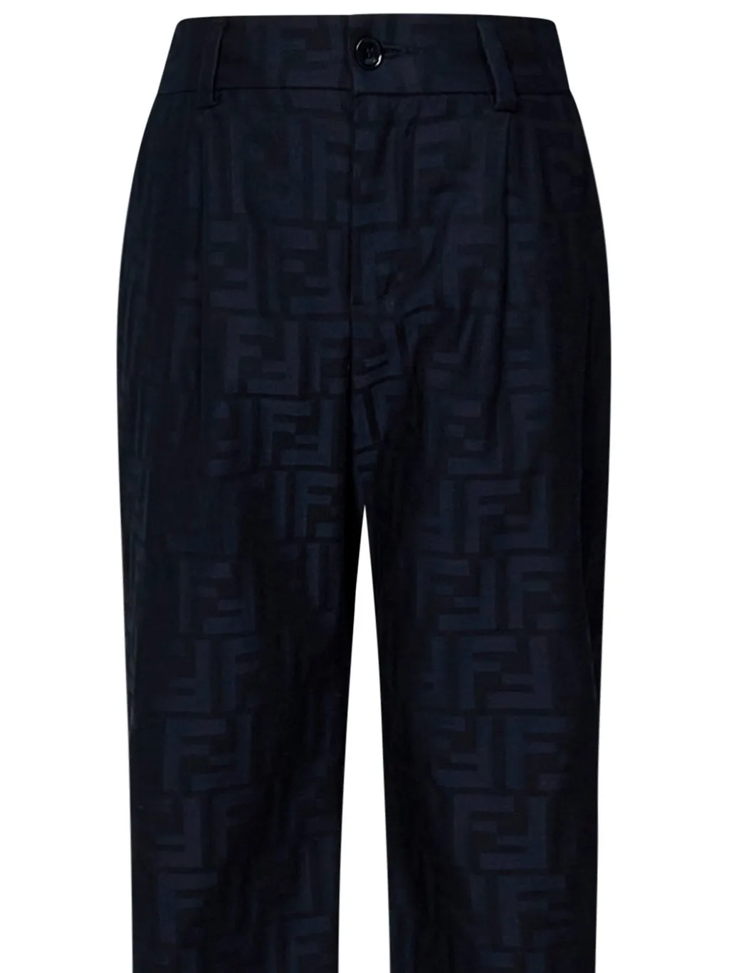 Fendi Kids Logo-Embroidered High-Waist Trousers