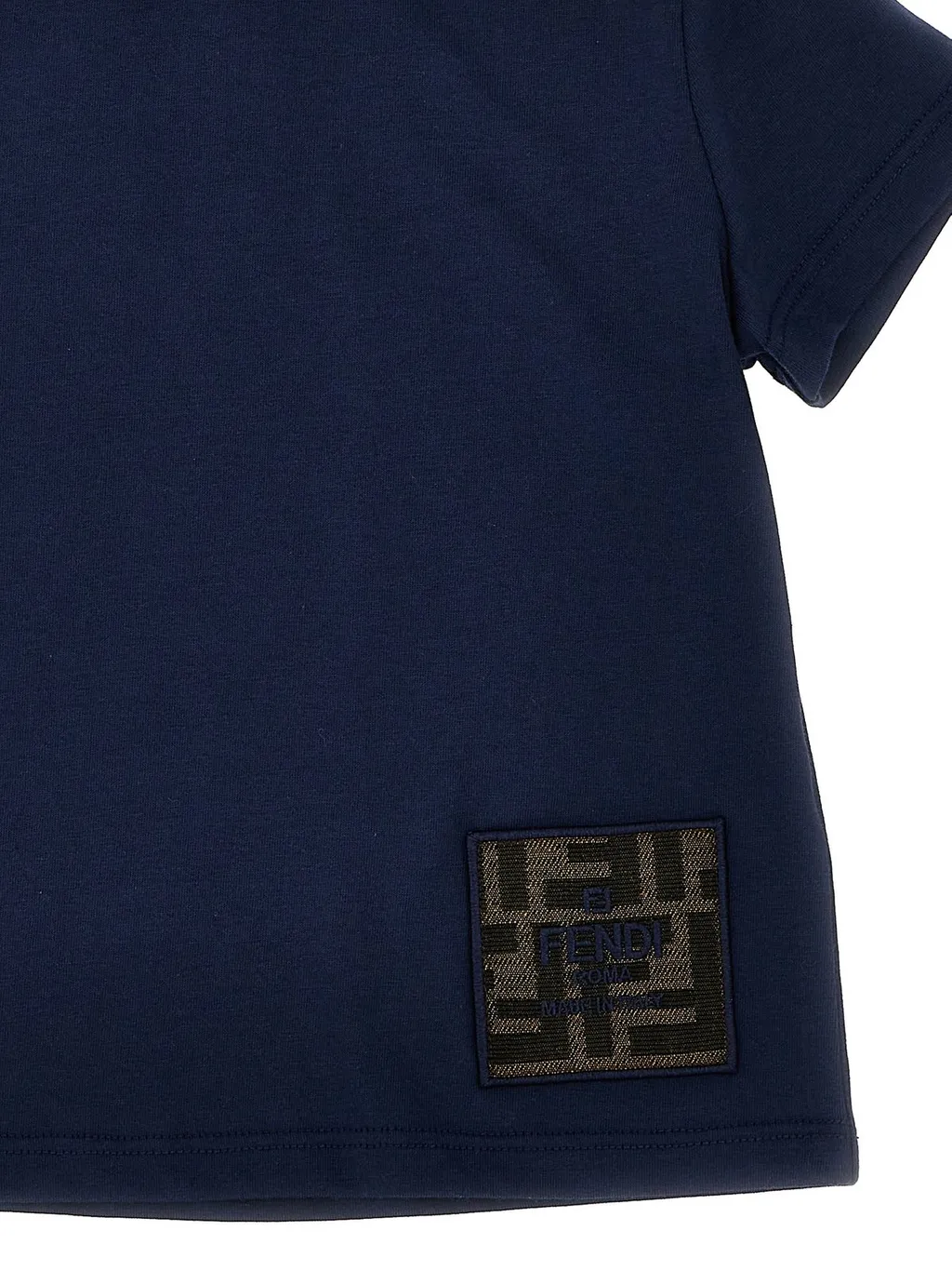 Fendi Kids Logo Patch Crewneck T-Shirt
