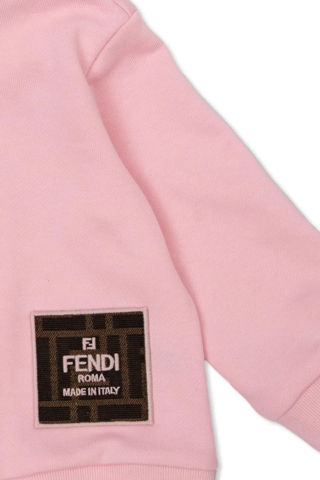Fendi Kids Logo Patch Zip-Up Hoodie