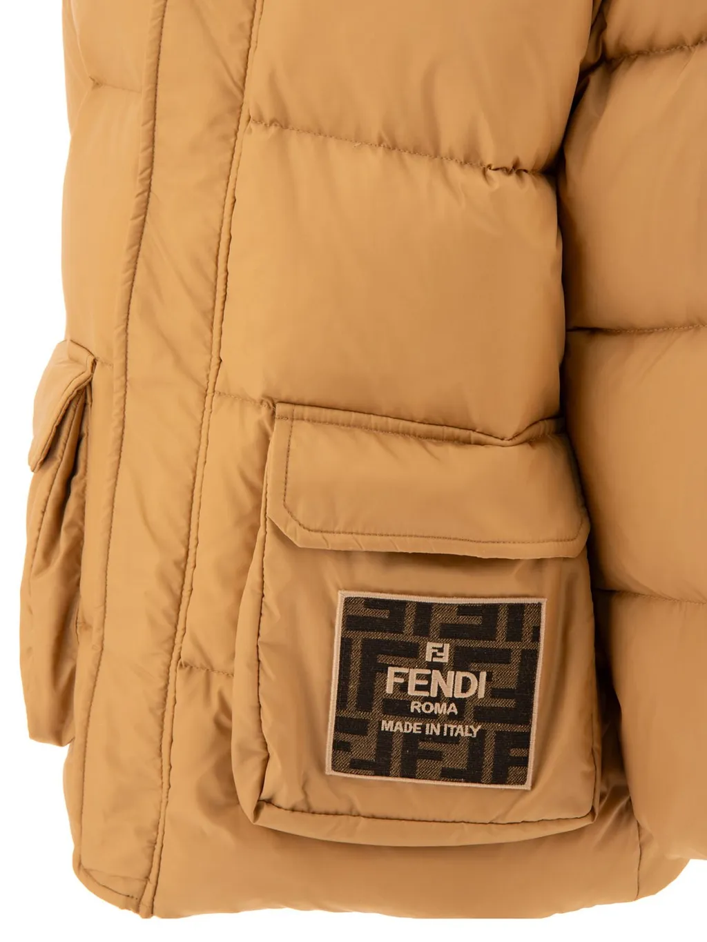 Fendi Kids Logo Embroidered Padded Coat