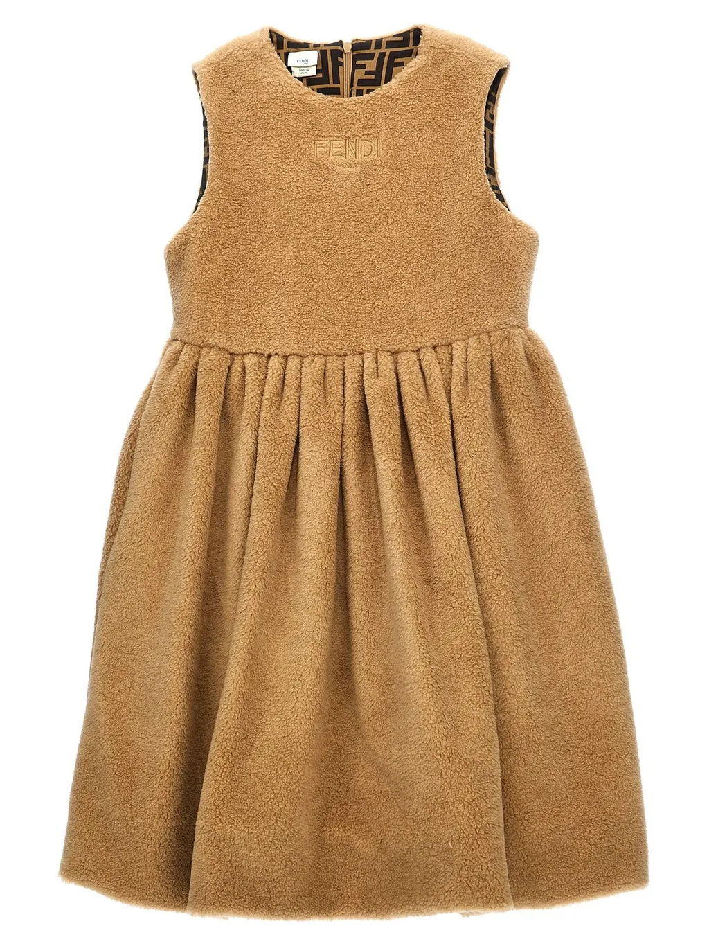 Fendi Kids Logo Embroidered Sleeveless Dress
