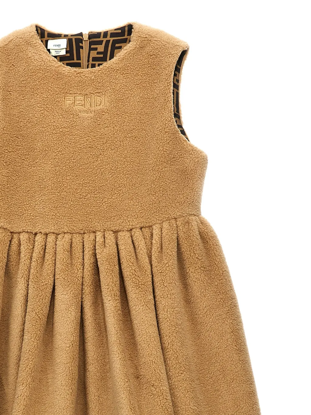 Fendi Kids Logo Embroidered Sleeveless Dress