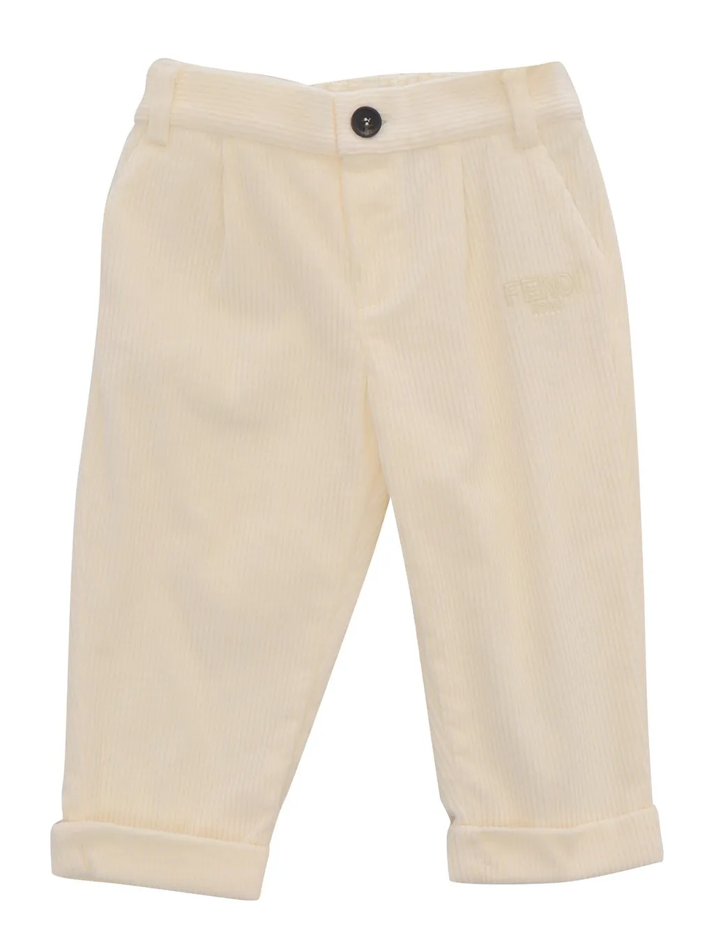Fendi Kids Logo Embroidered Corduroy Pants