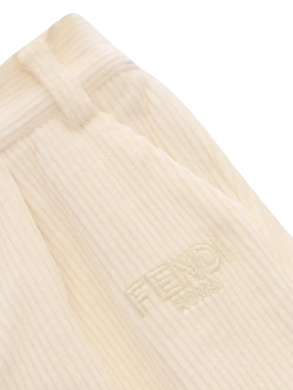 Fendi Kids Logo Embroidered Corduroy Pants