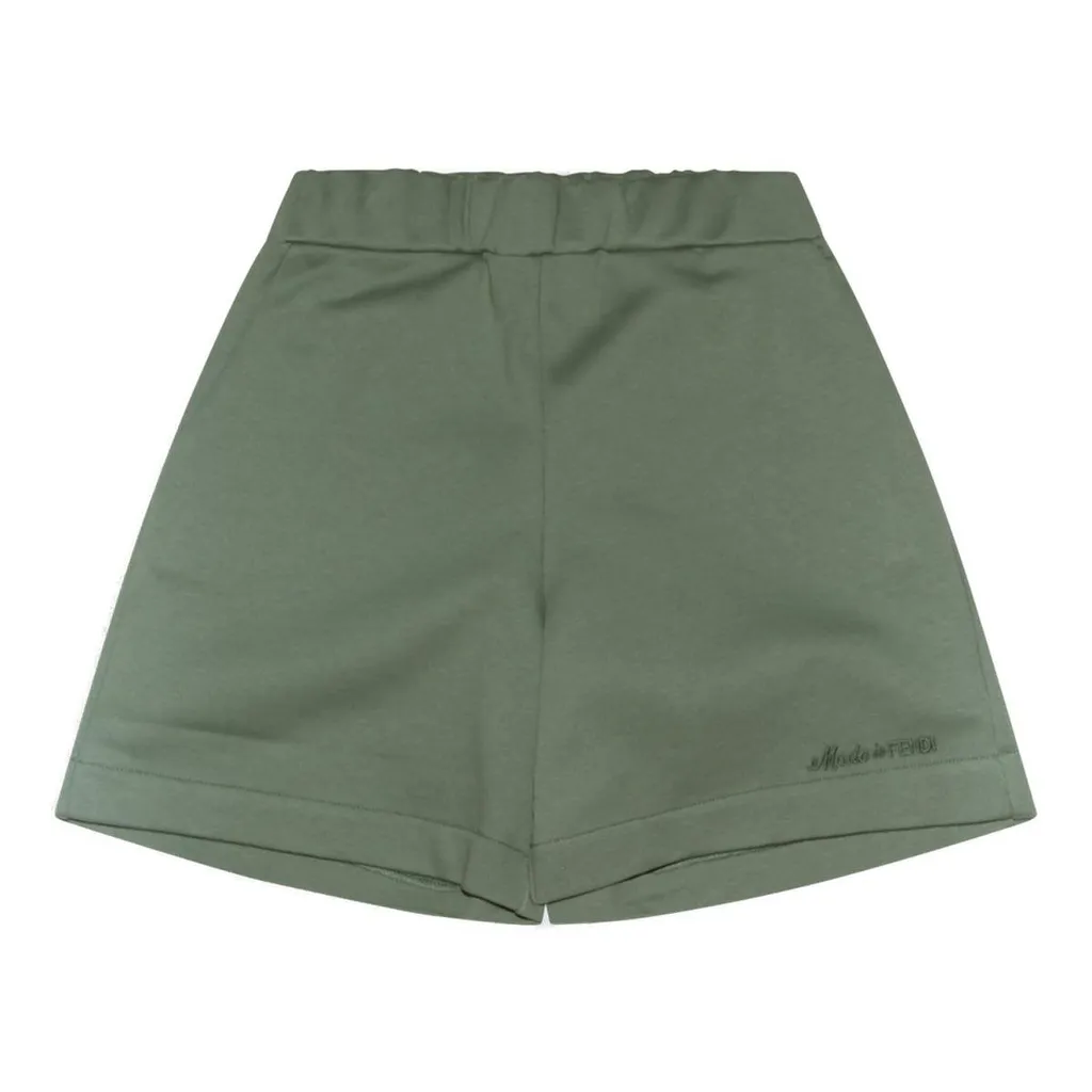 Fendi Kids Logo-Embroidered Elasticated Waistband Shorts
