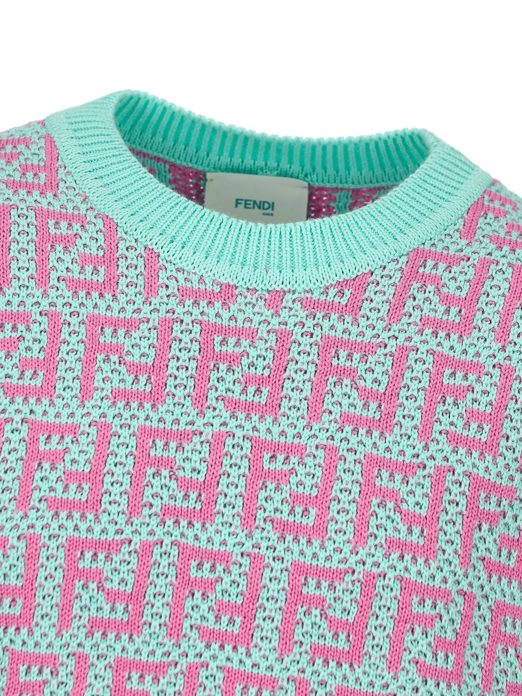 Fendi Kids Intarsia-Knitted Crewneck Vest