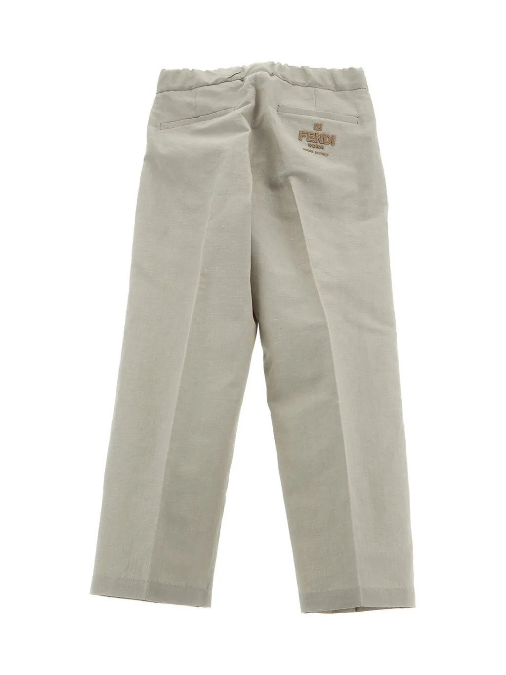 Fendi Kids Logo Embroidered Pleated Pants