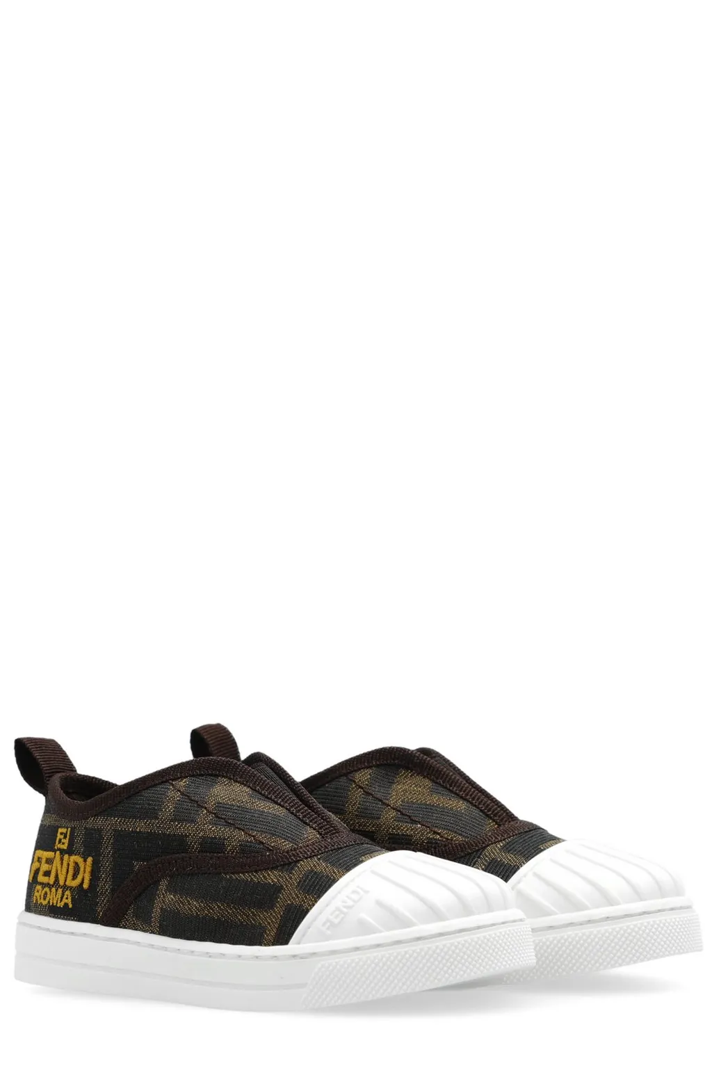 Fendi Kids Tobacco Jacquard Sneakers