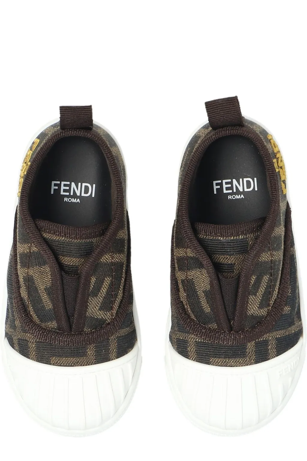Fendi Kids Tobacco Jacquard Sneakers