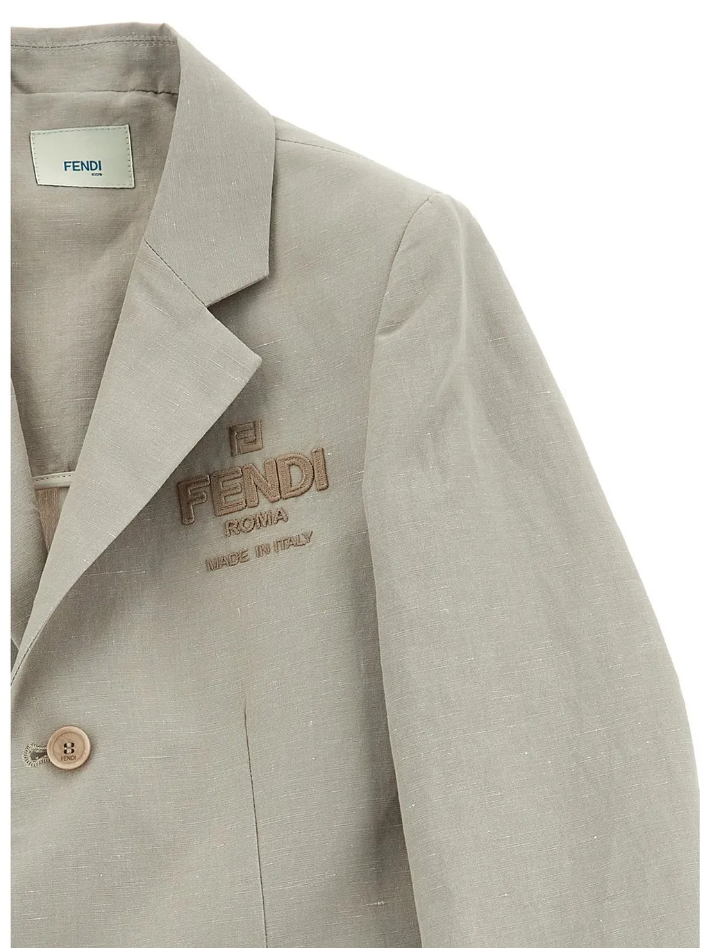 Fendi Kids Logo Embroidered Tailored Blazer