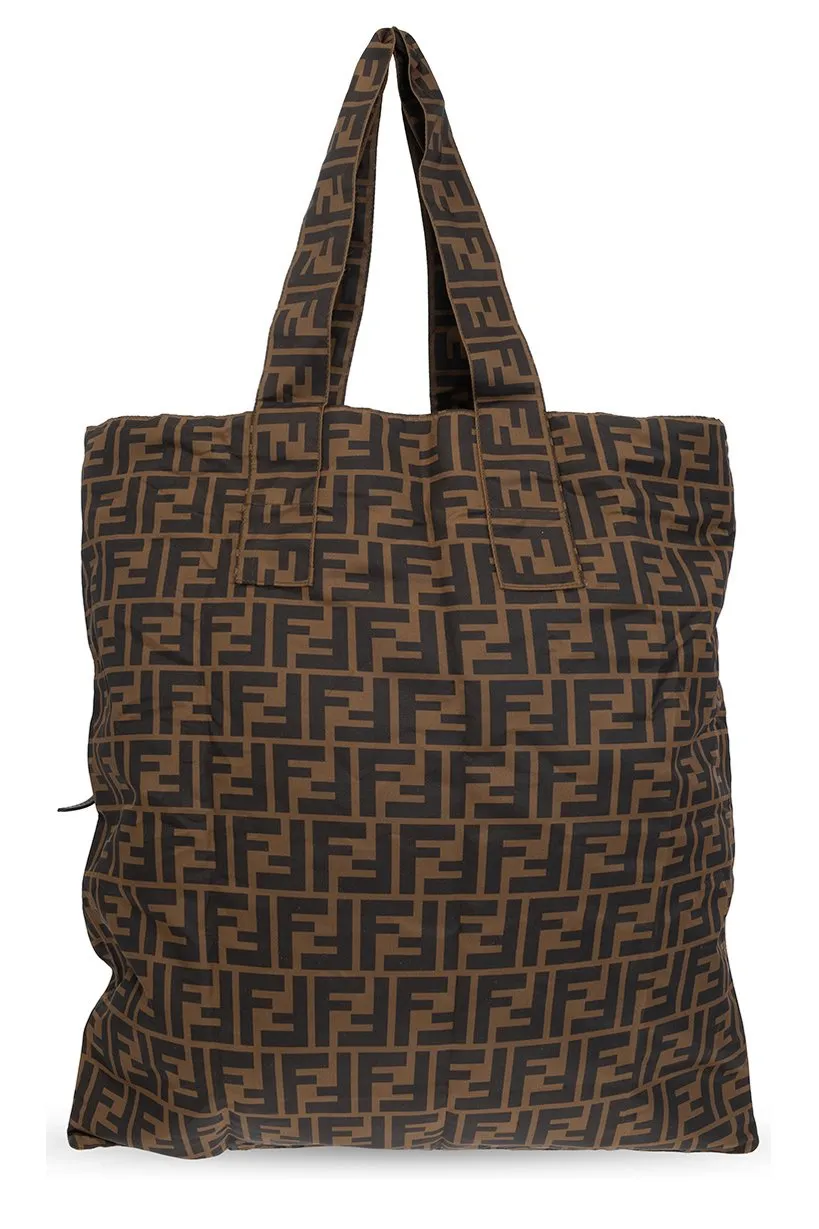 Fendi Kids Allover Logo Printed Teddy Bear Tote Bag