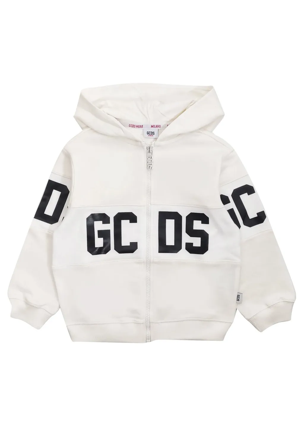 Gcds Kids Logo-Printed Long-Sleeved Zipped Hoodie