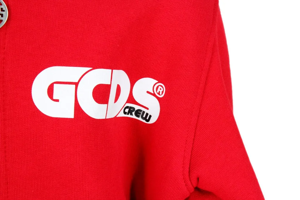 Gcds Kids Logo Printed Zip-Up Hoodie