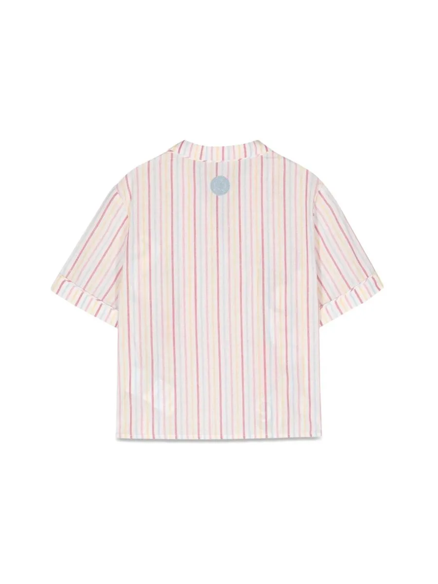 Gcds Kids Short-Sleeved Striped Shirt