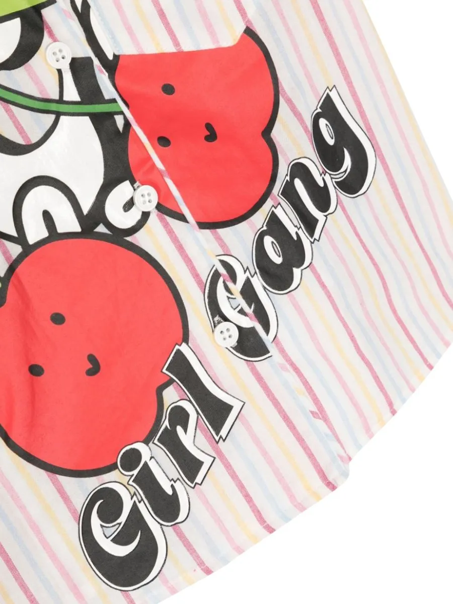 Gcds Kids Short-Sleeved Striped Shirt