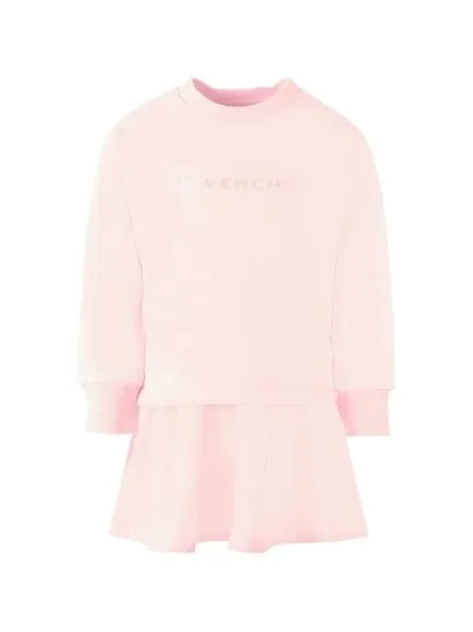 Givenchy Kids Logo Embroidered Gathered Dress