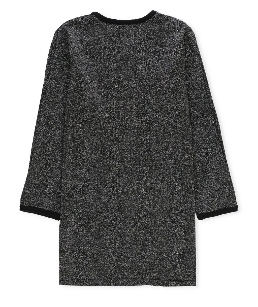 Givenchy Kids Logo Embroidered Glitter Detailed Crewneck Dress