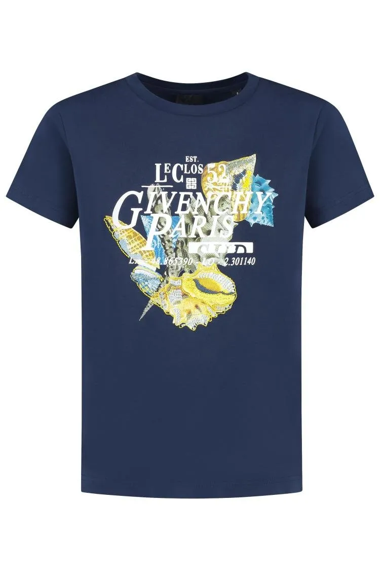 Givenchy Kids Shell-Printed Crew Neck T-Shirt