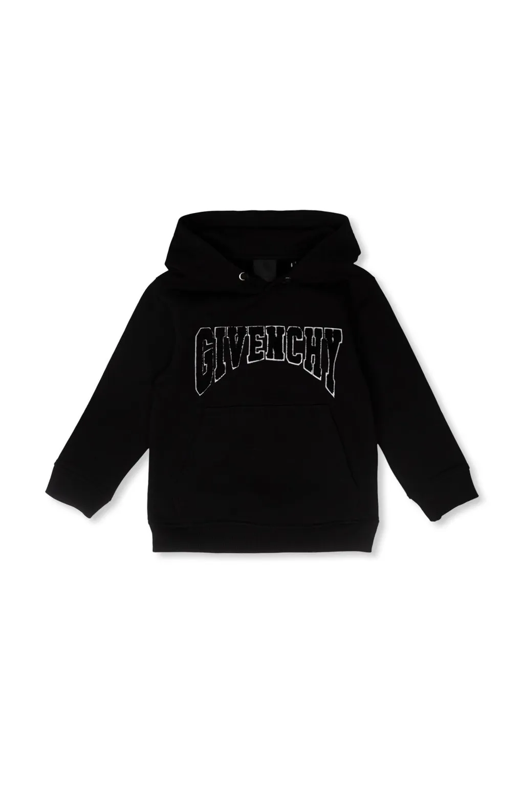 Givenchy Kids Logo Flocked Drawstring Hoodie