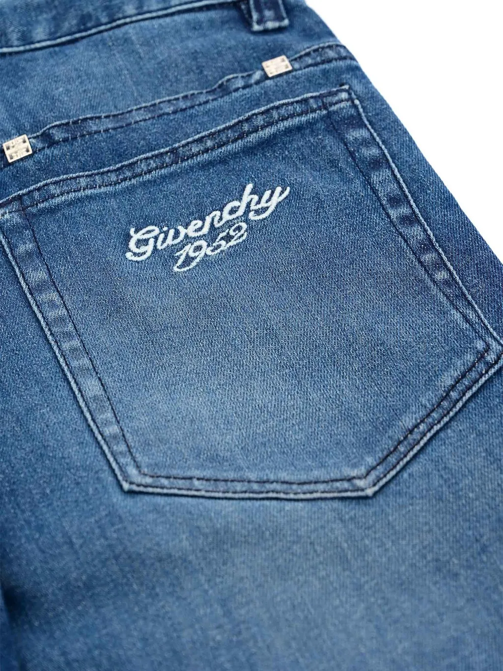 Givenchy Kids Logo Embroidered Straight Jeans