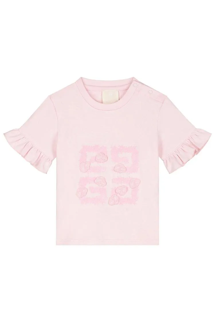 Givenchy Kids Logo Embroidered Short Sleeved T-Shirt
