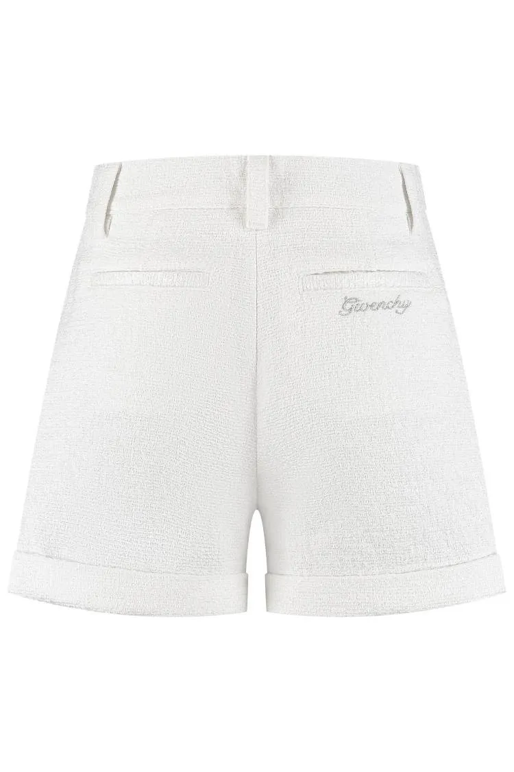 Givenchy Kids Logo Plaque Tweed Shorts