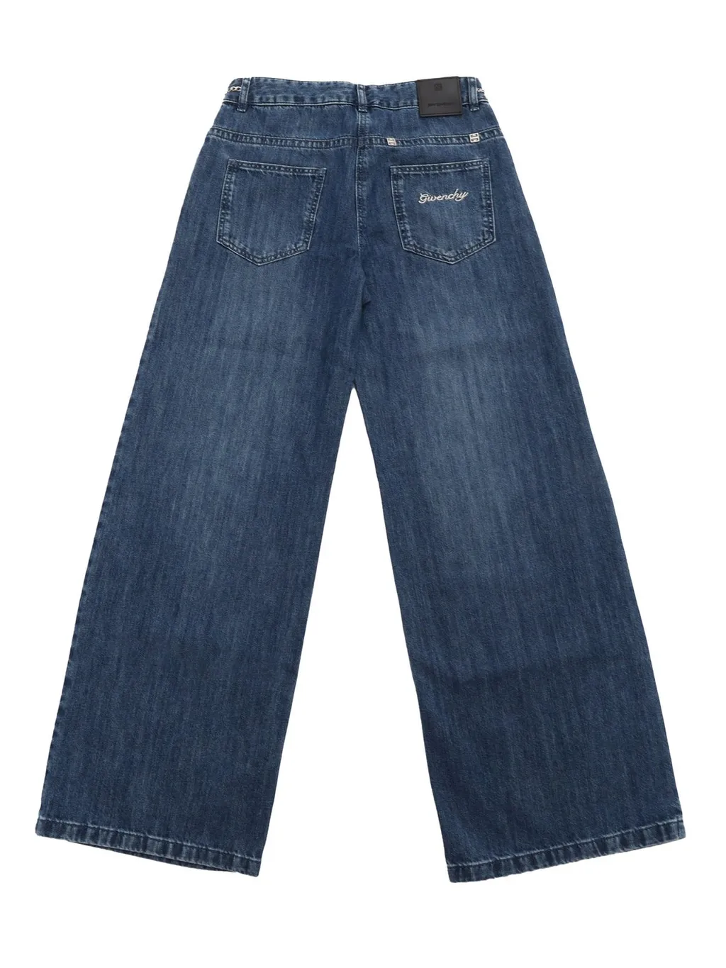 Givenchy Kids Wide-Leg Logo Patch Jeans