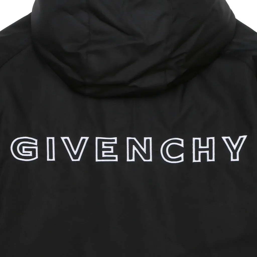Givenchy Kids Logo-Embroidered Hooded Zipped Coat