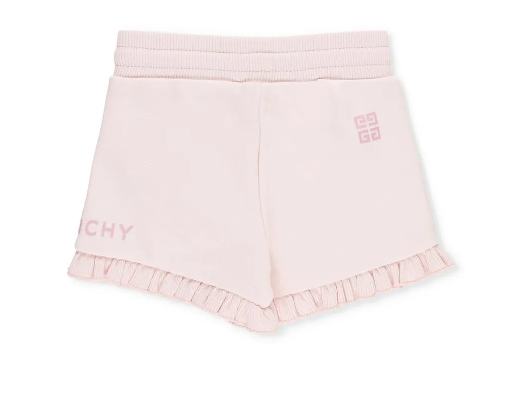 Givenchy Kids 4G-Printed Drawstring Ruffled-Trim Shorts