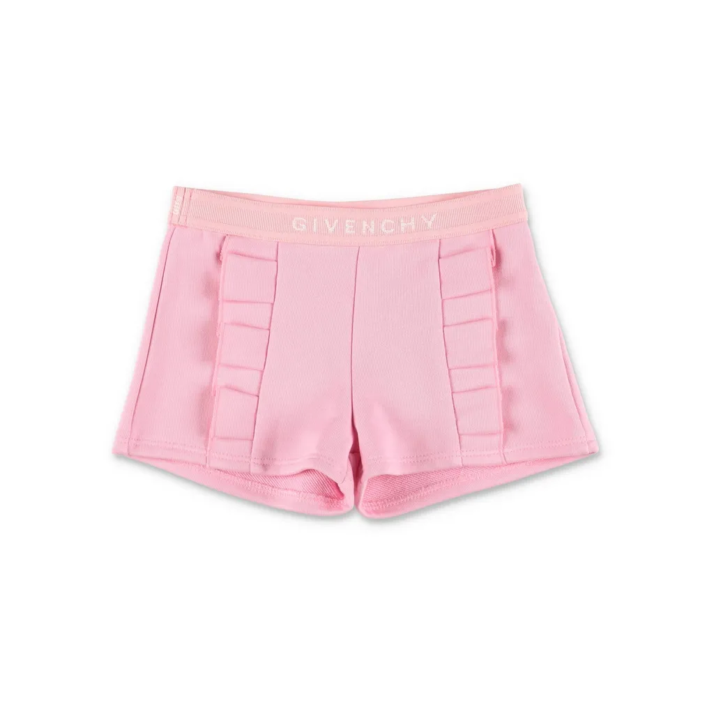 Givenchy Kids Ruffled Detail Logo Waistband Shorts