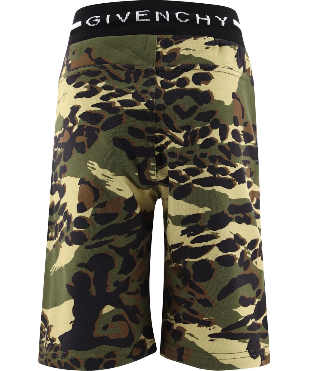 Givenchy Kids Camouflage Print Shorts